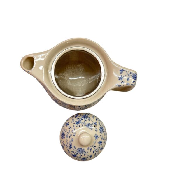 Oriental Tea Pot Small Delicate Blue Flowers - Image 3