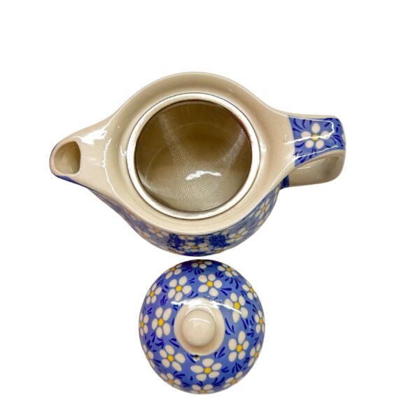 Oriental Teapot Small Blue and White Flower - Image 3